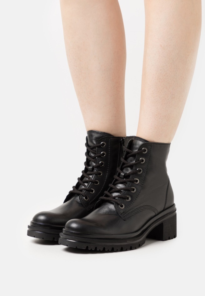 Gabor Black Lace-Up Ankle Boots