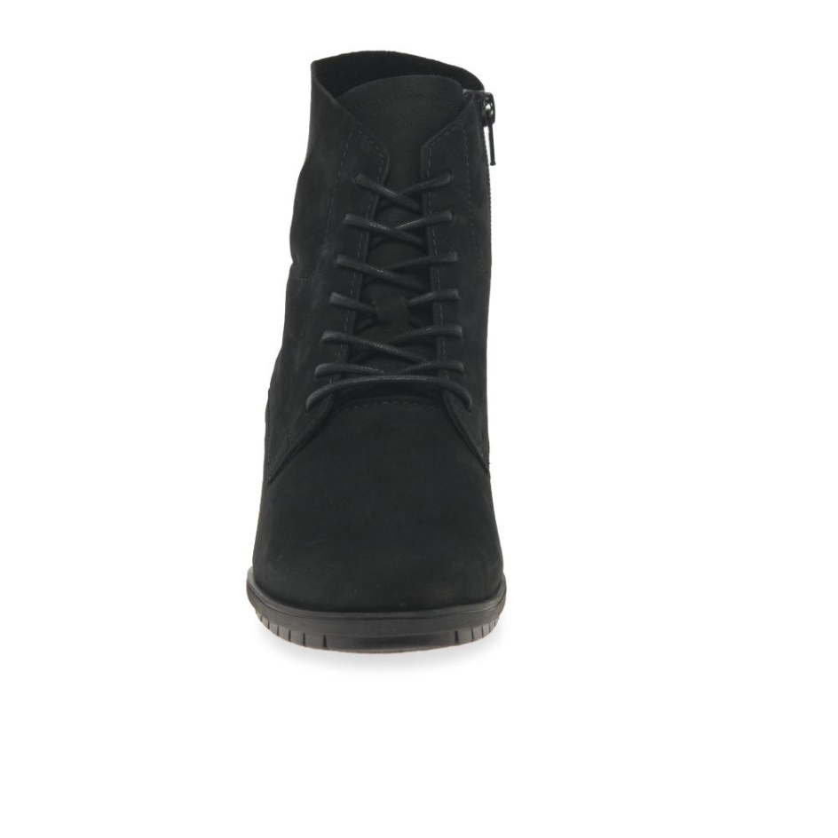 Gabor Black Nubuck Optimum Ladies Ankle Boots