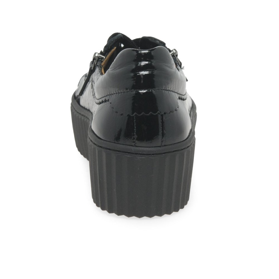 Gabor Black Patent Dolly Ladies Trainers