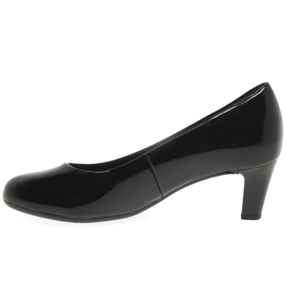 Gabor Black Patent Nesta I I Womens Court Shoes