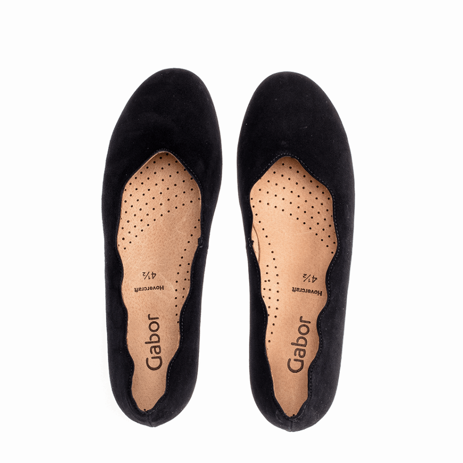 Gabor Black Scalloped Balletflat