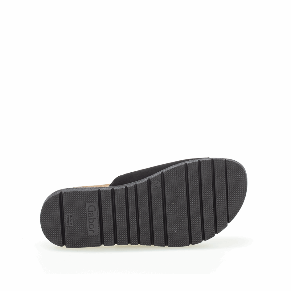 Gabor Black Slipon Sandal