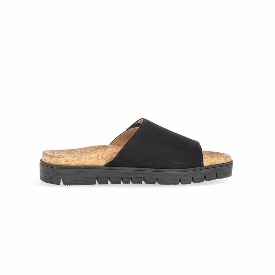 Gabor Black Slipon Sandal