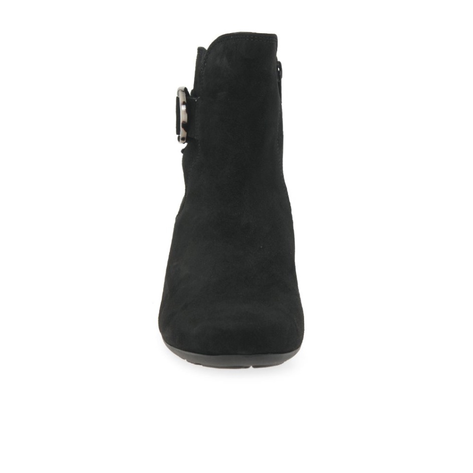 Gabor Black Suede Hemp Womens Ankle Boots
