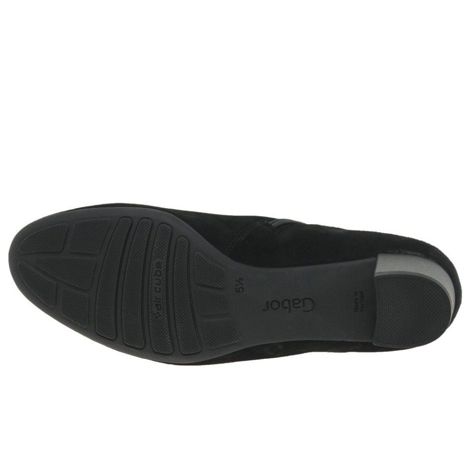 Gabor Black Suede Hemp Womens Ankle Boots