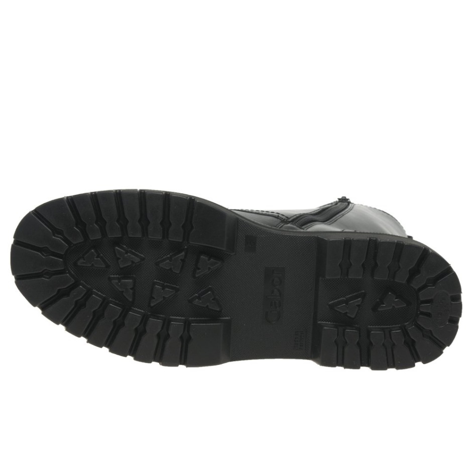 Gabor Black/White Stitch Genoa Womens Military Boots