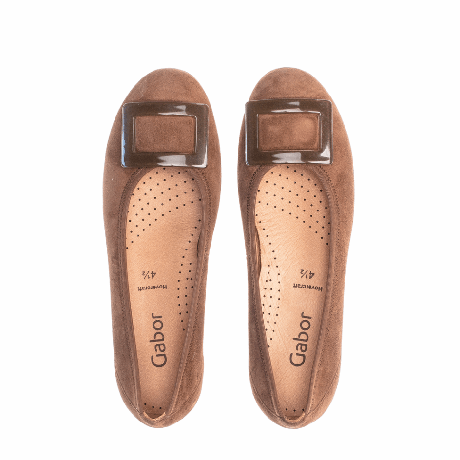 Gabor Buckle Ballet Flat Whisky