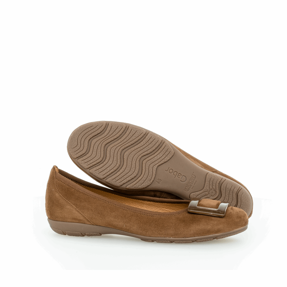 Gabor Buckle Ballet Flat Whisky