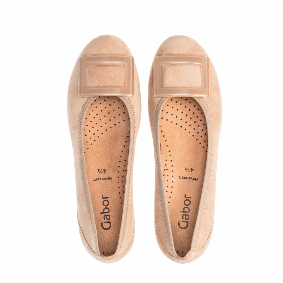 Gabor Caramel Buckle Ballet Flat