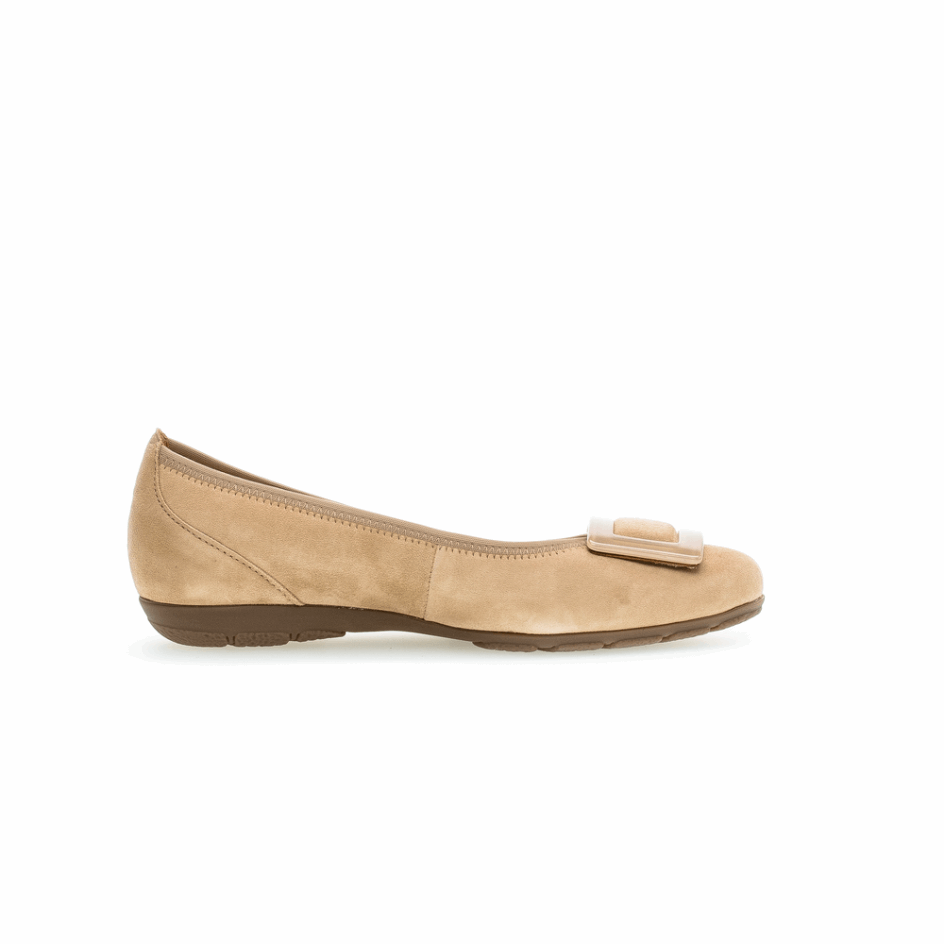 Gabor Caramel Buckle Ballet Flat