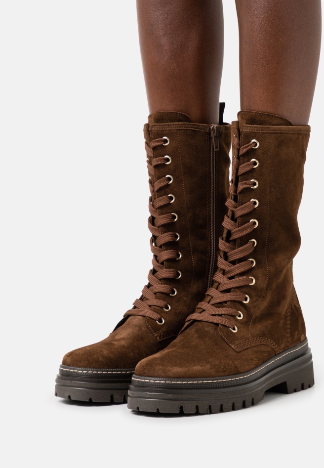 Gabor Dark Rose/Panna Lace-Up Ankle Boots