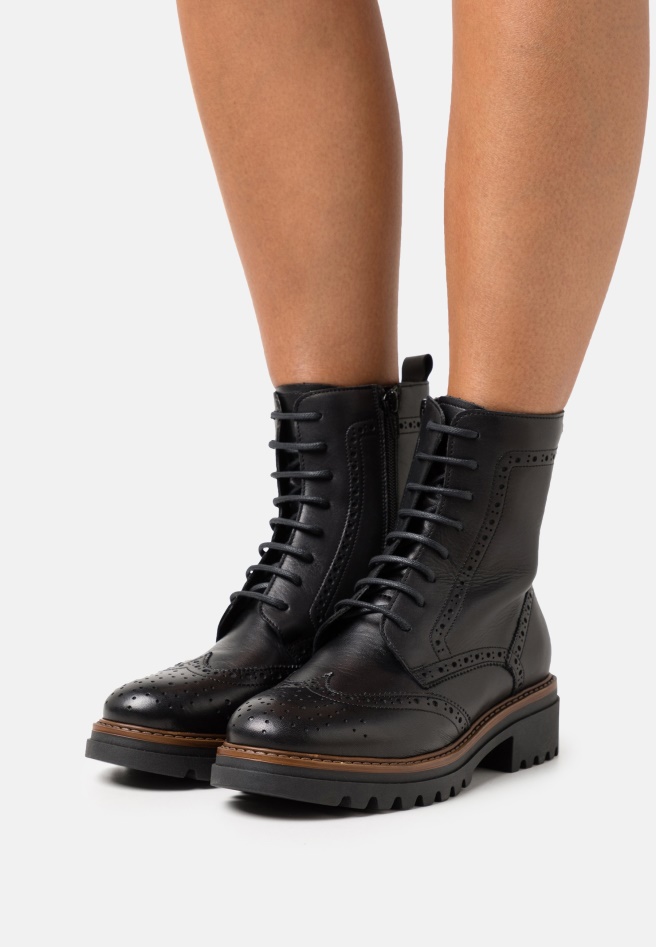 Gabor Lace-Up Ankle Boots Cognac