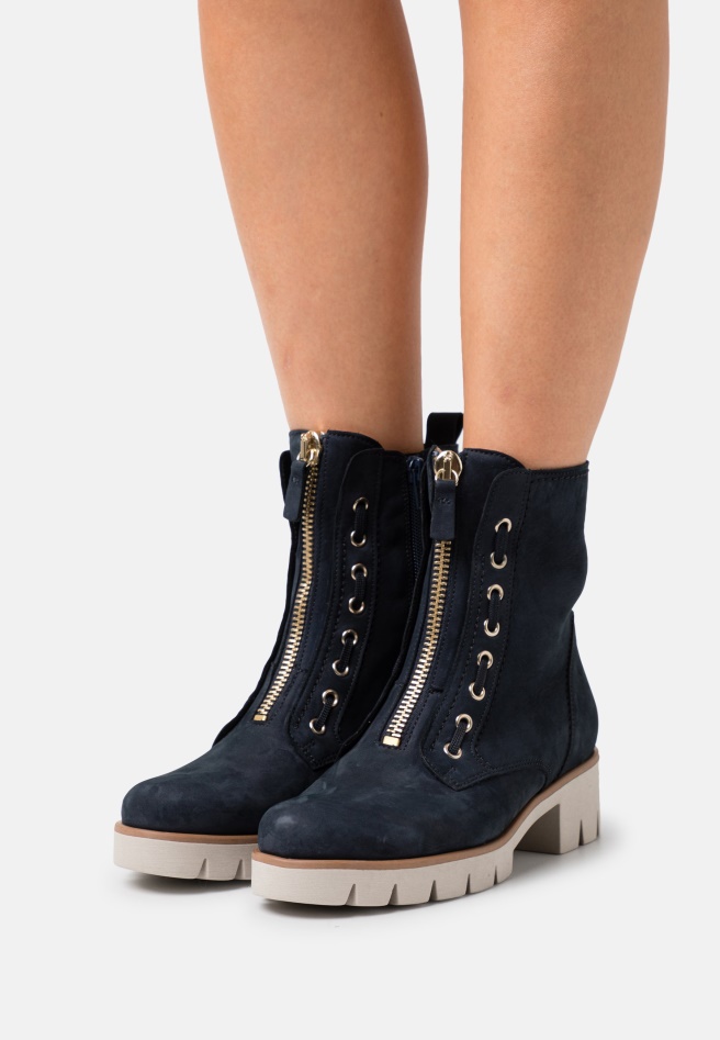 Gabor Night Blue Platform Ankle Boots