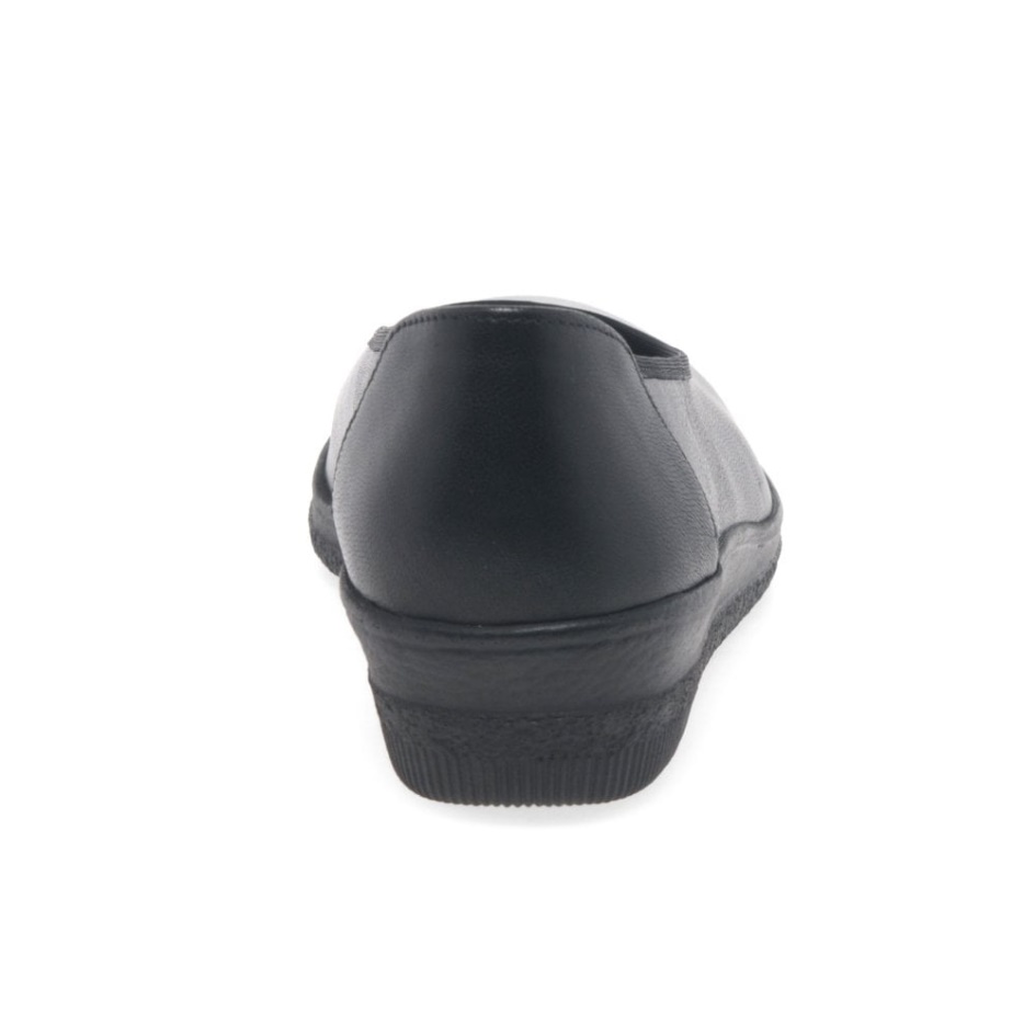 Gabor Piquet Womens Wide Fit Ballerina Pumps Black