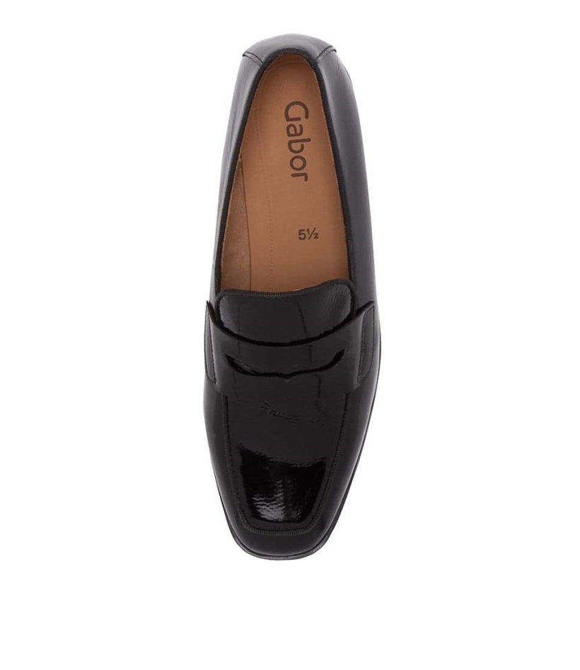 Gabor Rabke Schwarz Leather Loafers
