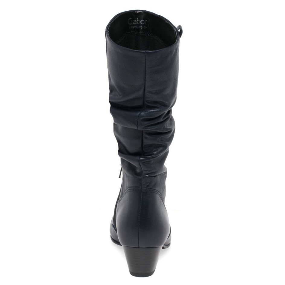 Gabor Rachel Leather Wide Fitting Boots Midnight