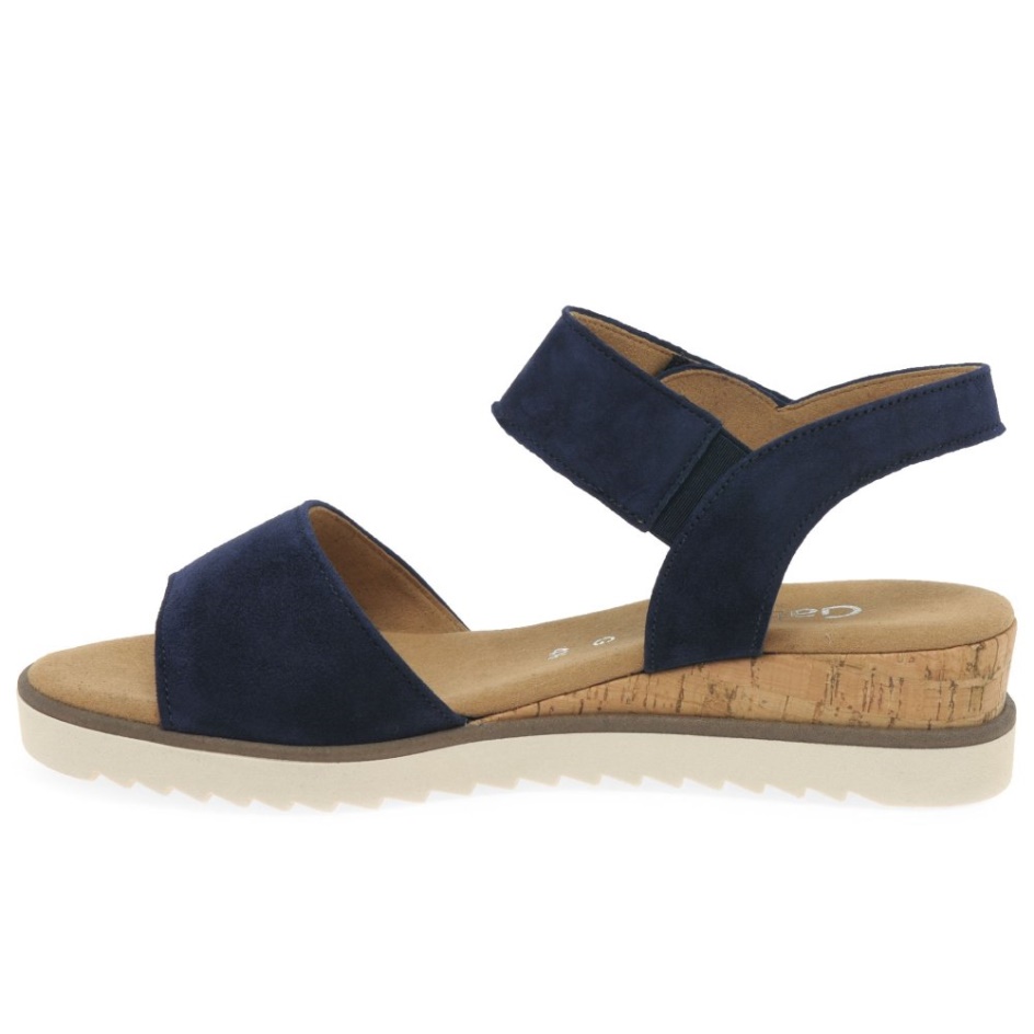 Gabor Raynor Ladies Sandals Dark Blue Suede