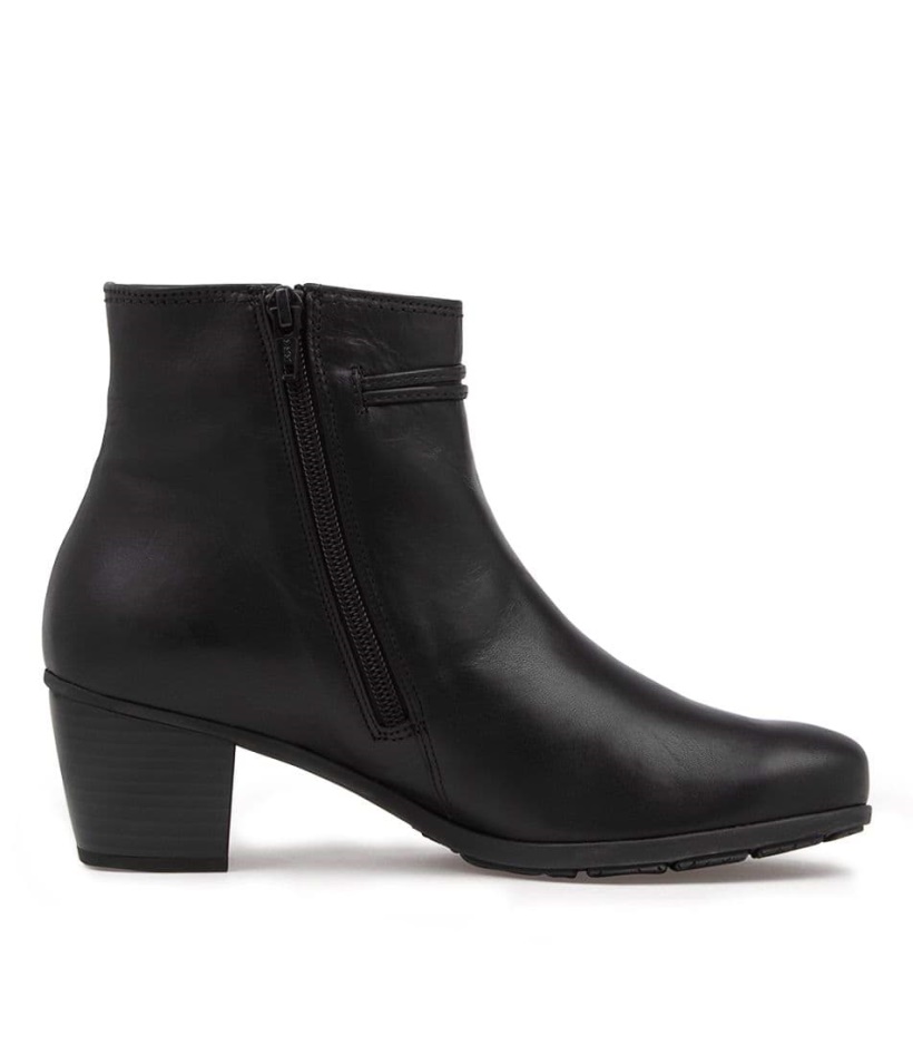 Gabor Rena Schwarz Leather Ankle Boots