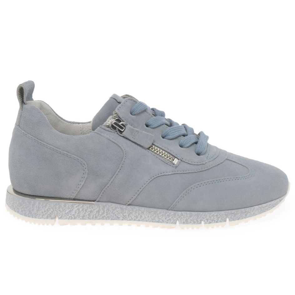 Gabor Wednesday Ladies Trainers Aquamarine Suede