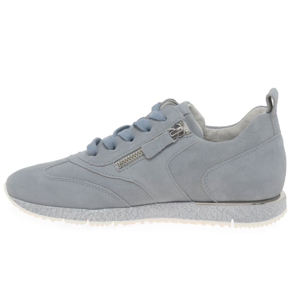 Gabor Wednesday Ladies Trainers Aquamarine Suede