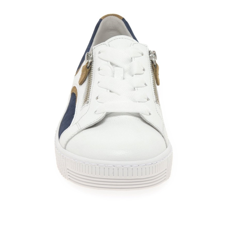 Gabor White/Marine Wemo Ladies Trainers