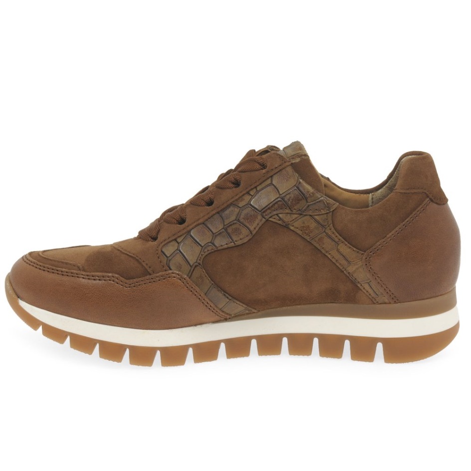 Gabor Willet Ladies Trainers Whiskey/Suede