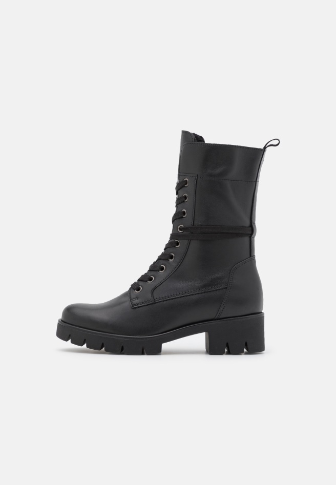 Gaborlace-Up Ankle Boots Panna