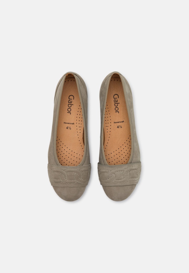 Grey Gabor Ballet Pumps