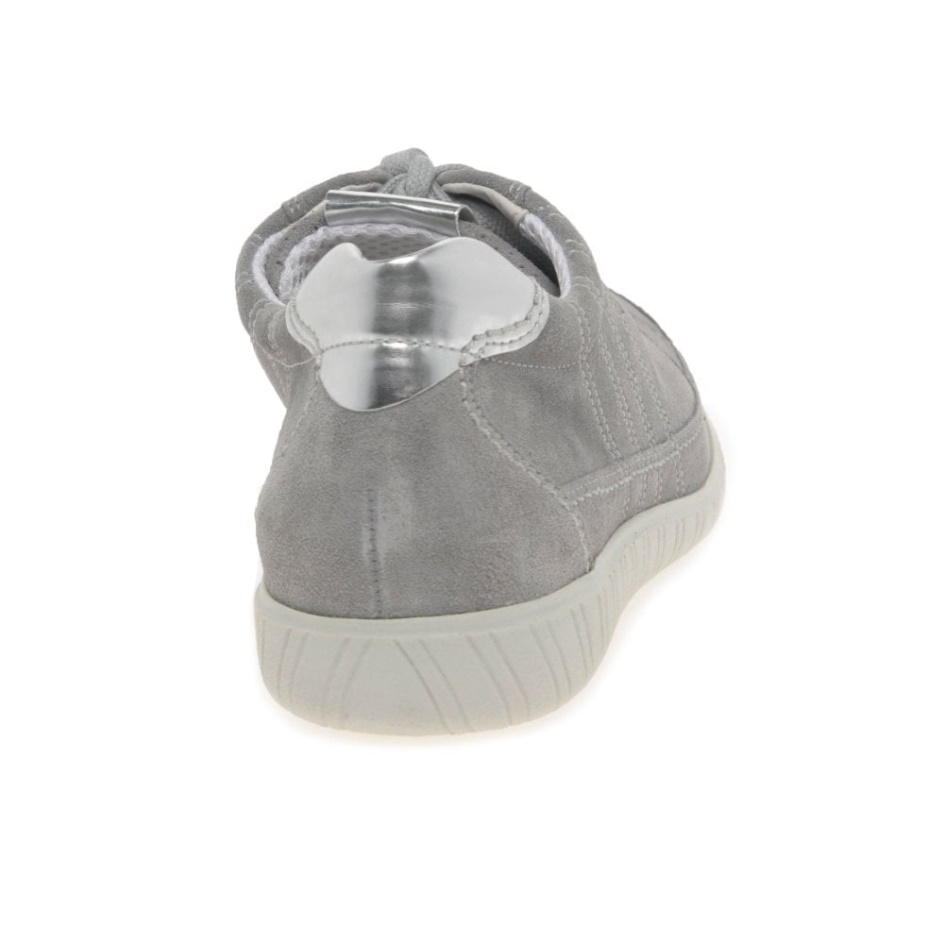 Grey Suede/Argento Gabor Amulet Womens Wide Fit Sneakers