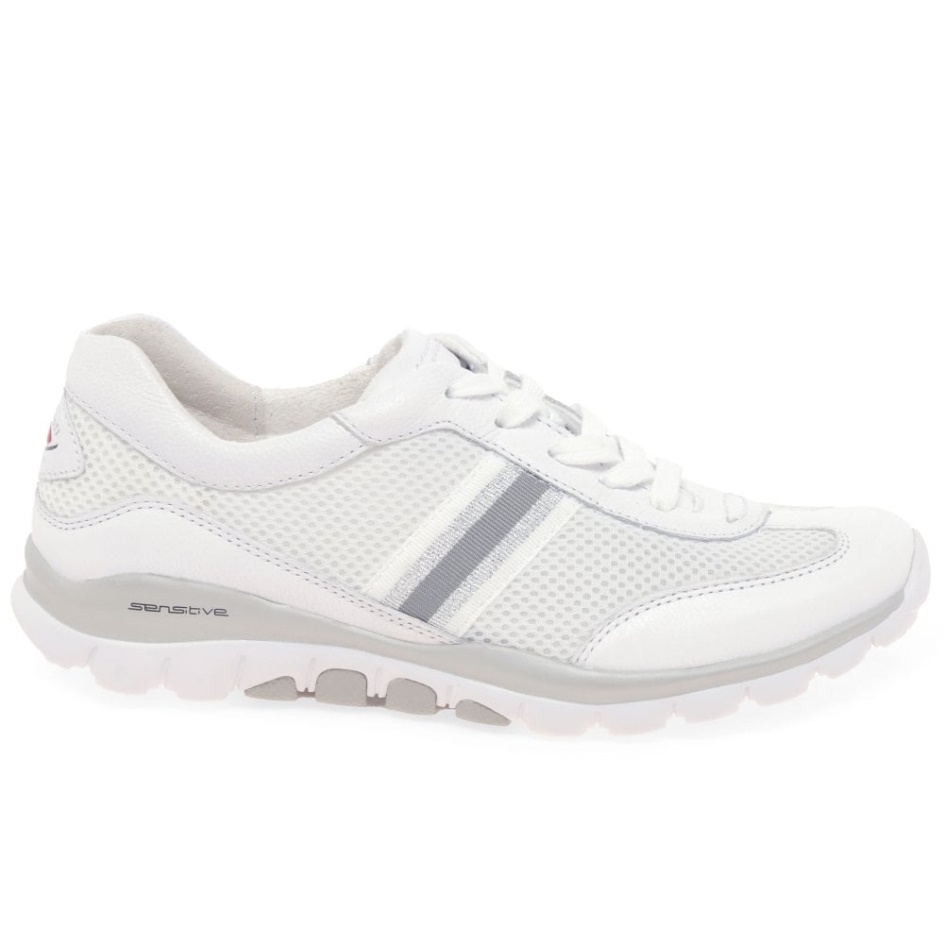 Helen Womens Sports Trainers White/Silver Gabor