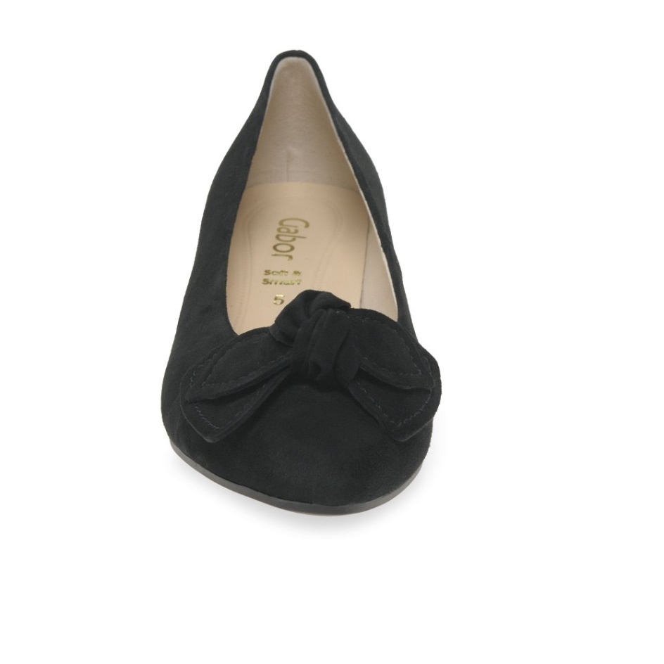 Hooty Ladies Court Shoes Gabor Black Suede