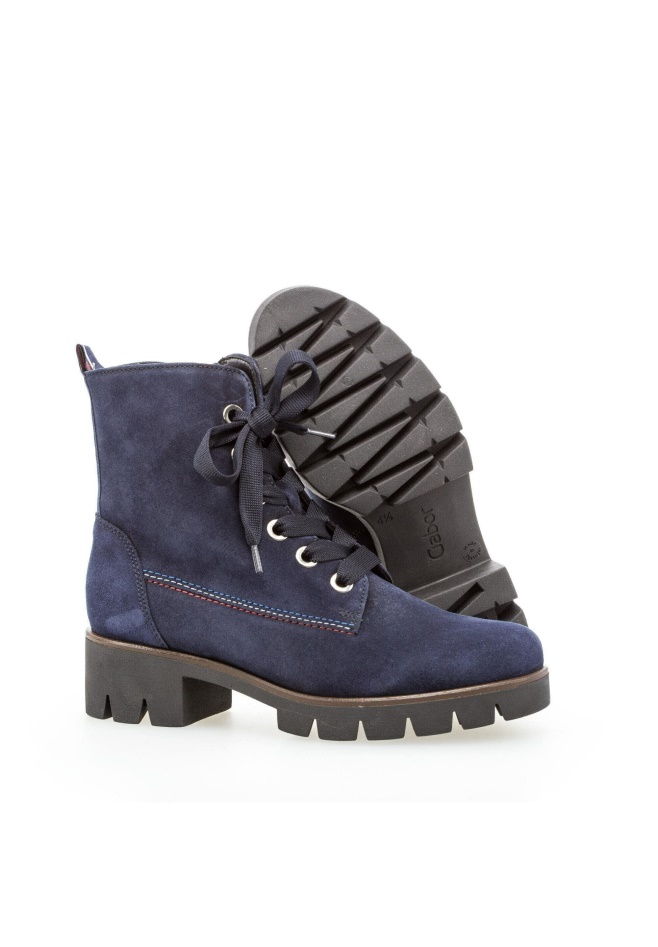 Lace-Up Ankle Boots Blue Gabor
