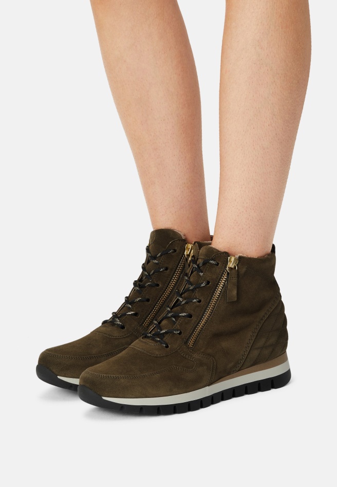 Lace-Up Ankle Boots Gabor Green Army
