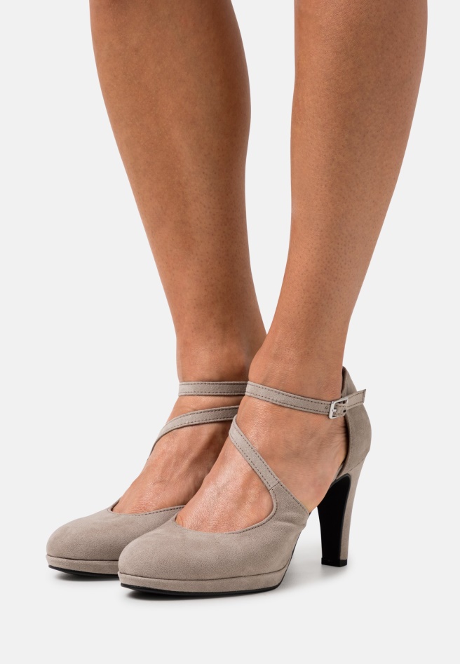Light Grey Gabor Platform Heels
