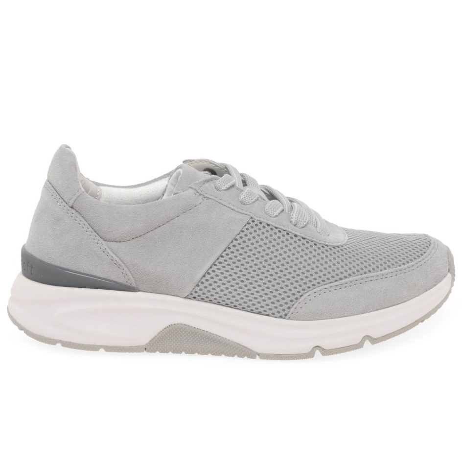 Light Grey Suede Gabor Aloe Ladies Trainers