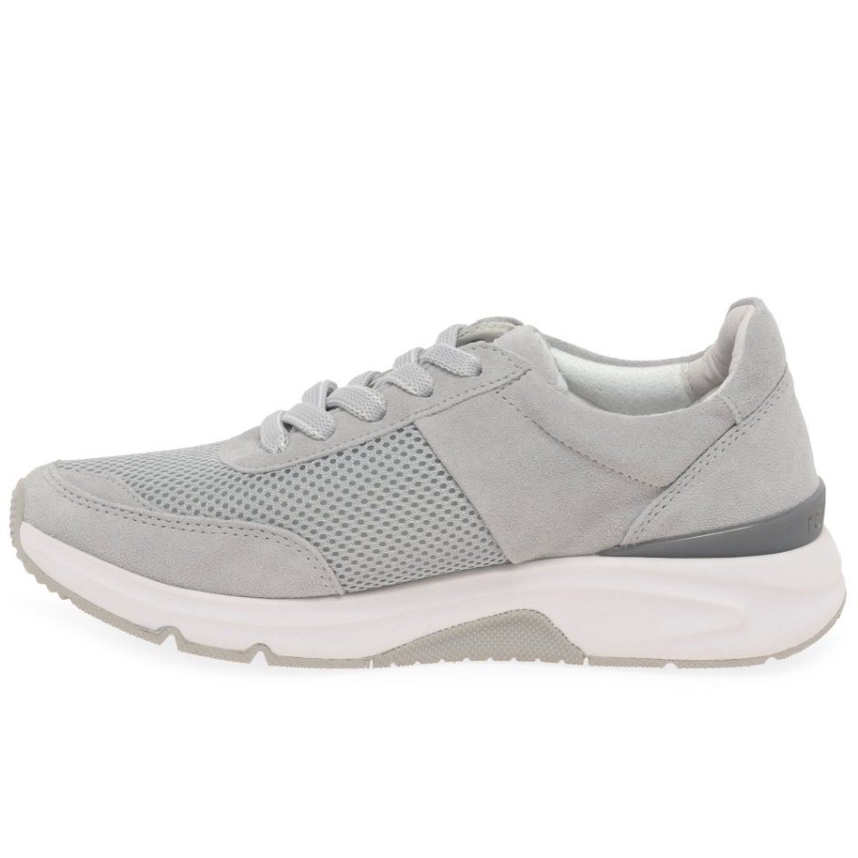 Light Grey Suede Gabor Aloe Ladies Trainers