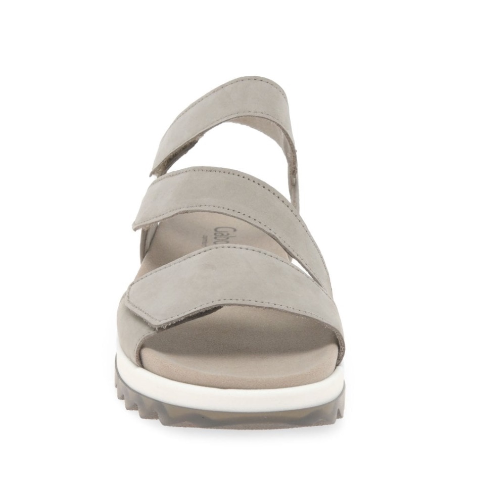 Linen Nubuck Gabor Verity Womens Strappy Low Heeled Sandals