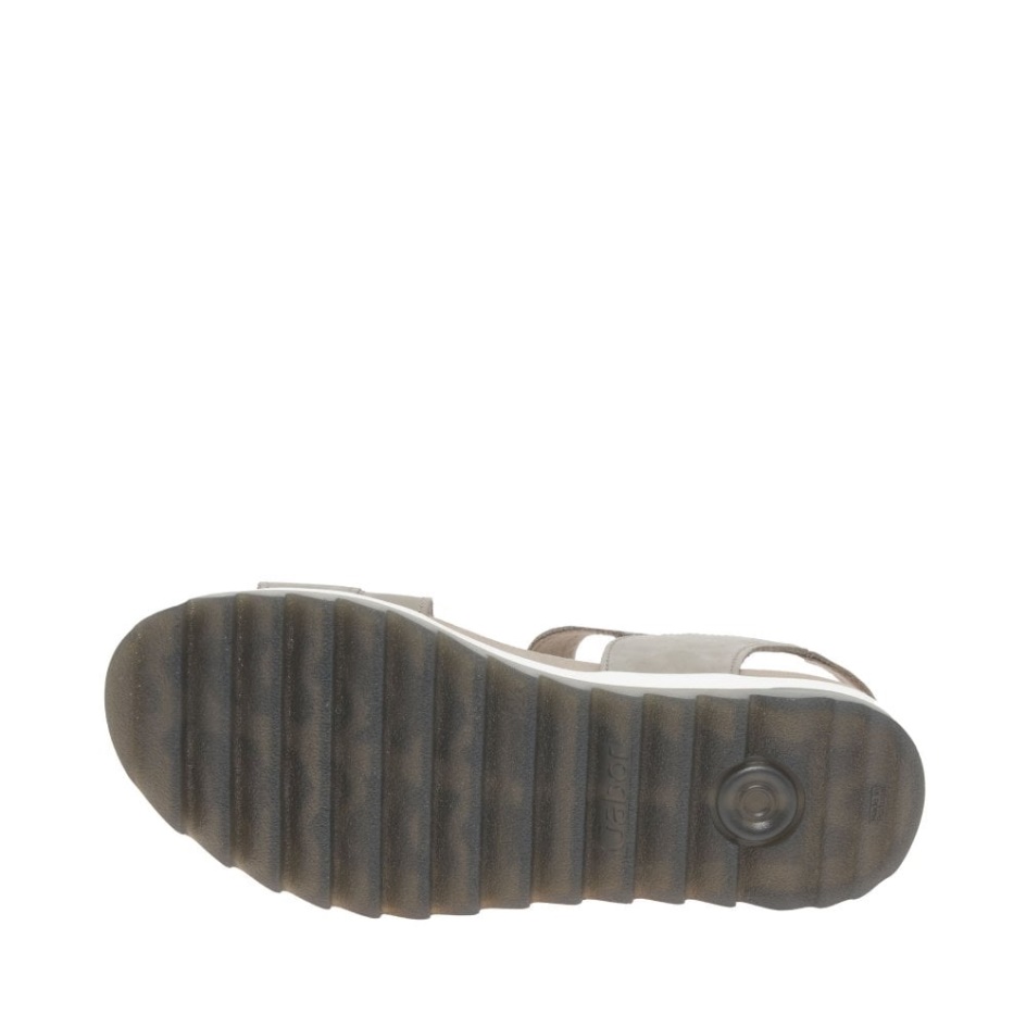 Linen Nubuck Gabor Verity Womens Strappy Low Heeled Sandals