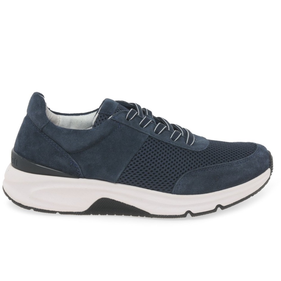 Marine Suede/Mesh Aloe Ladies Trainers Gabor