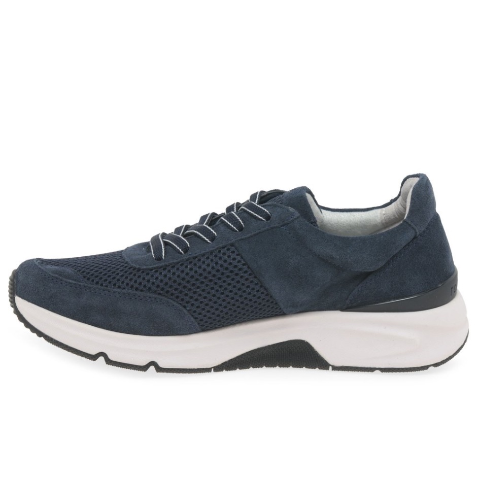 Marine Suede/Mesh Aloe Ladies Trainers Gabor