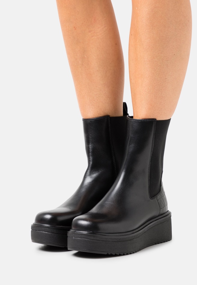 Natural Gabor Platform Ankle Boots