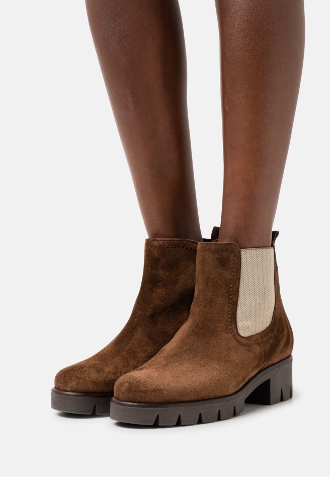 Natural Gabor Platform Ankle Boots