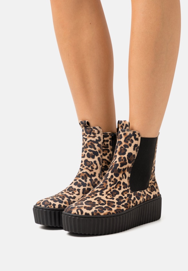 Natural Gabor Platform Ankle Boots