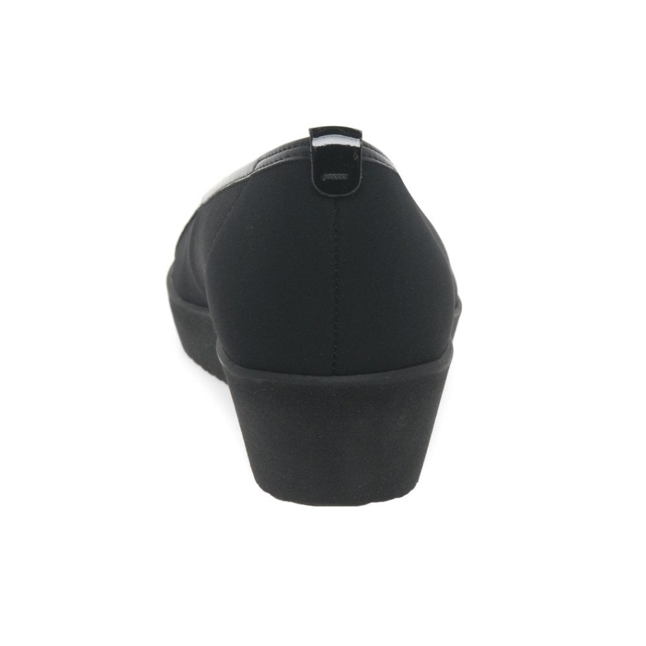 Orient Womens Wide Fit Casual Shoes Gabor Black Elastic/Patent