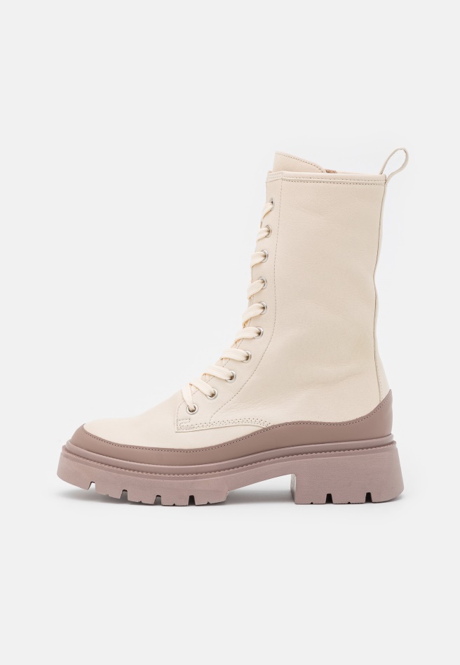 Panna/Dark Nude Gabor Lace-Up Ankle Boots