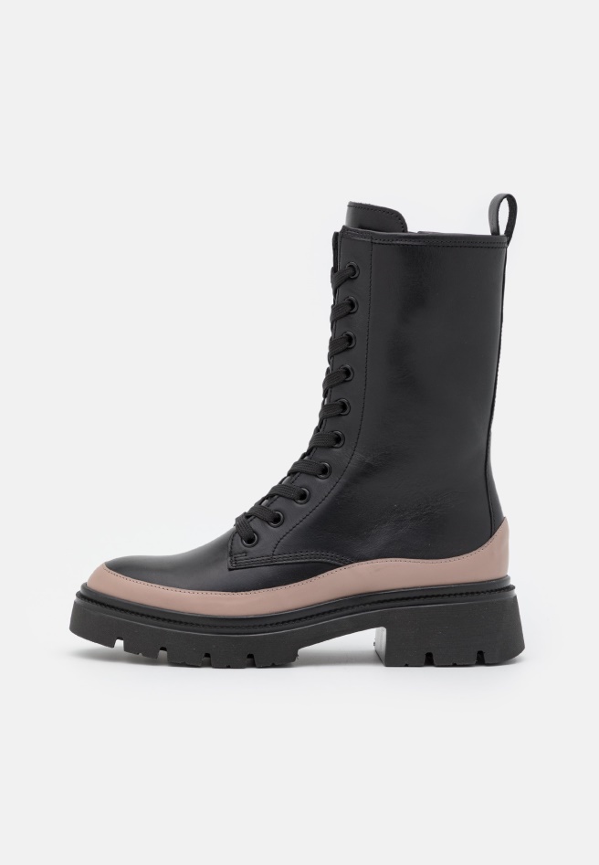 Panna/Dark Nude Gabor Lace-Up Ankle Boots