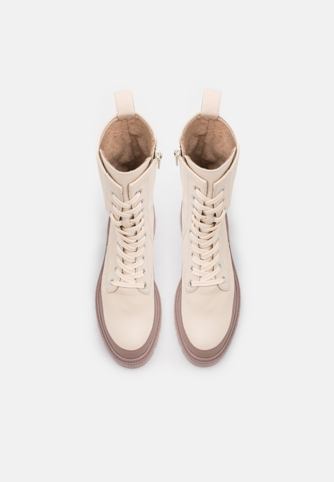 Panna/Dark Nude Gabor Lace-Up Ankle Boots