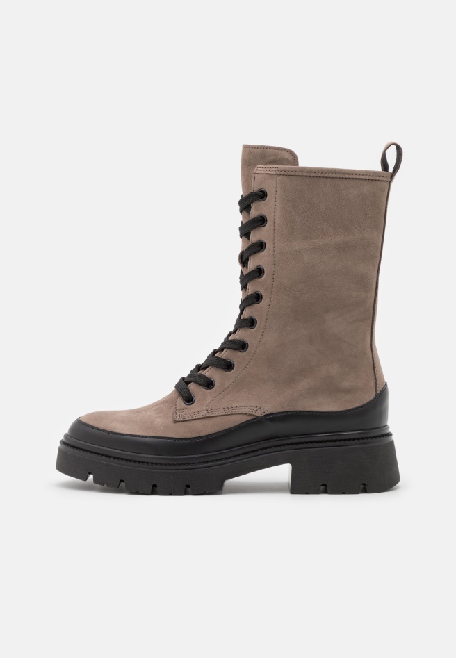 Panna/Dark Nude Gabor Lace-Up Ankle Boots