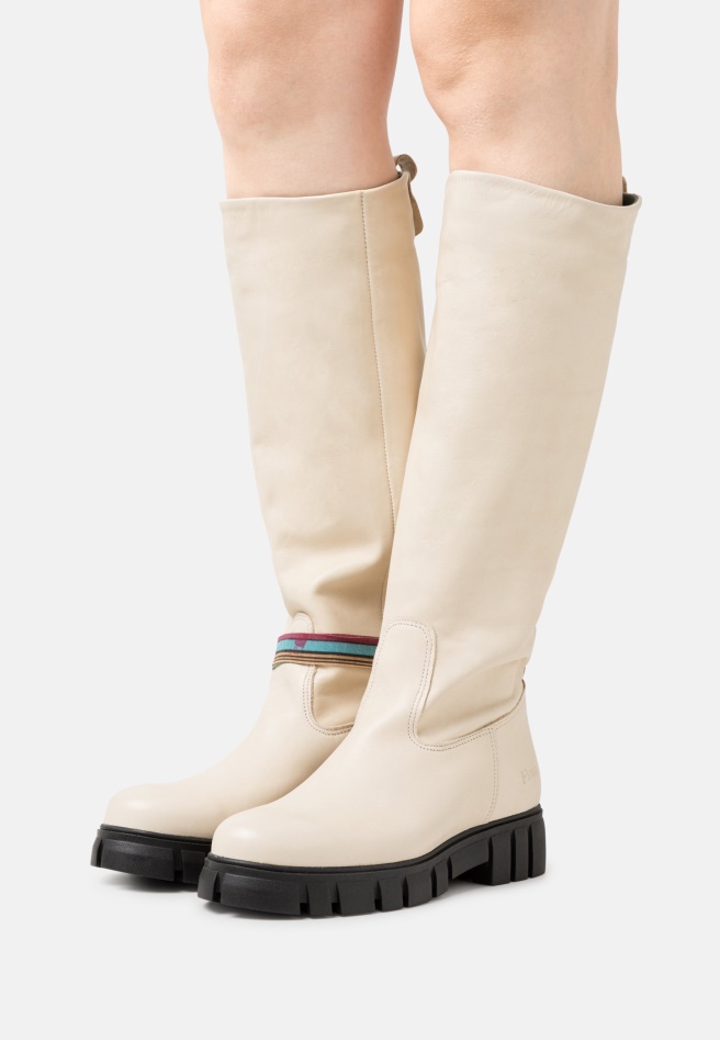 Platform Boots Gabor White/Black