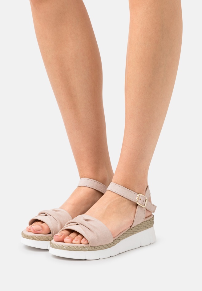 Rabbit/Silk/Peanut Gabor Platform Sandals